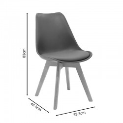 Chair Gaston pakoworld PP-PU brown-natural leg 53.5x48.5x83cm