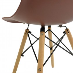 Chair Julita pakoworld PP brown-natural leg 46x50x82cm