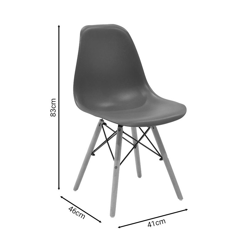 Καρέκλα Julita pakoworld PP καφέ-φυσικό πόδι 46x50x82εκ