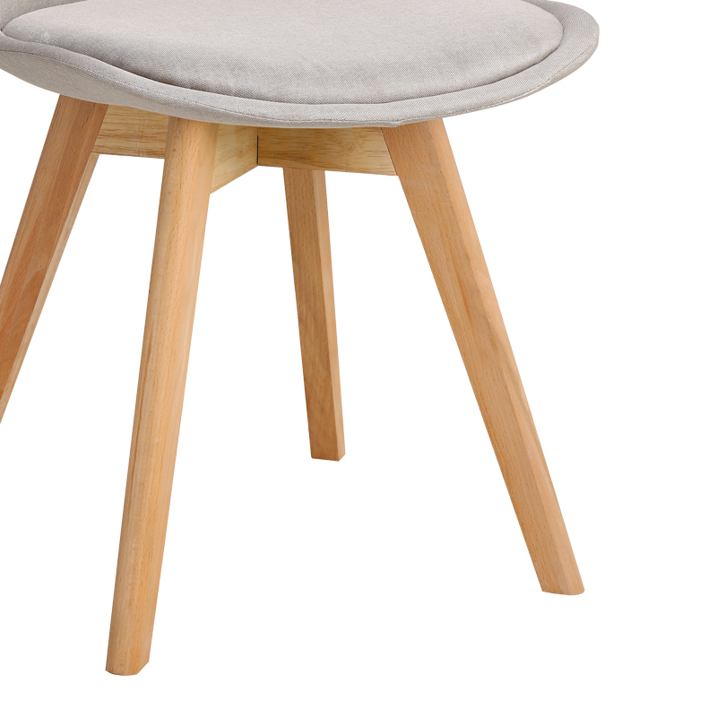 Gaston chair pakoworld beige fabric and natural wood leg56.5x43x83.5cm
