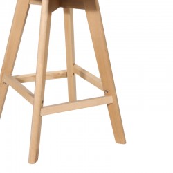 Bar stool Gaston pakoworld dark grey pp-pu-natural wood leg 56x48.5x104cm