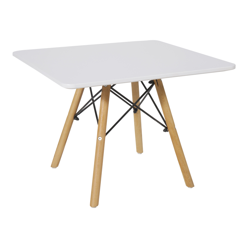 Natali children's table pakoworld MDF white and natural beech wood 60x60x51cm