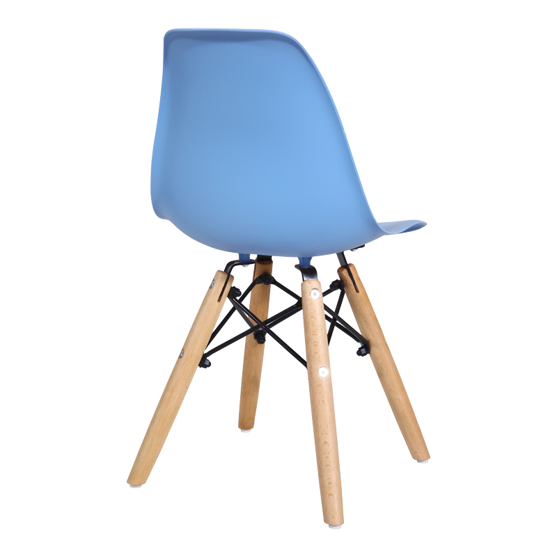 Julita chair for children pakoworld PP blue pp and natural beech wood 35x31x57.5cm