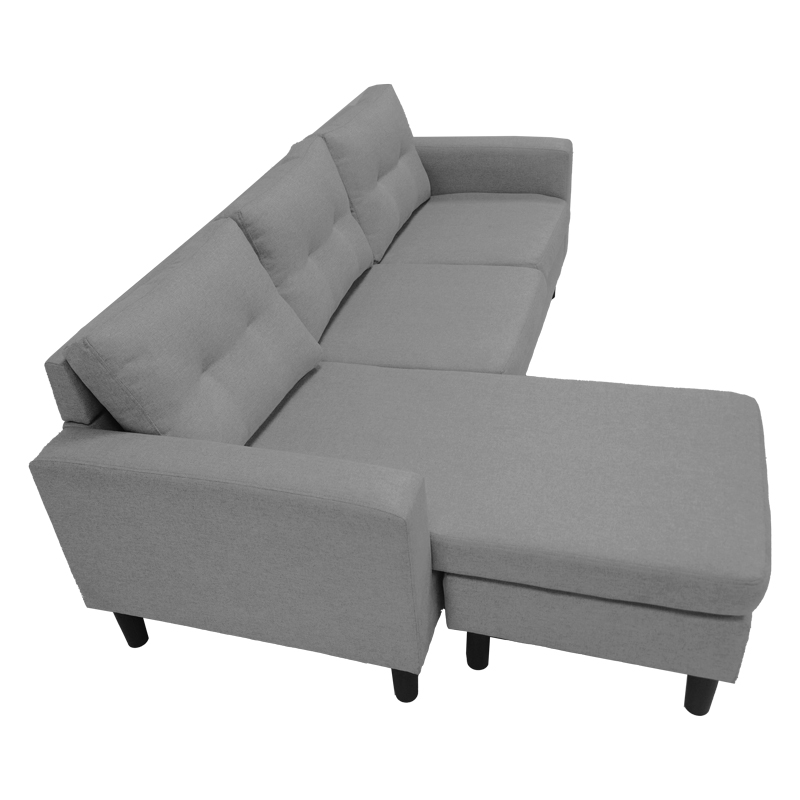 Reversible corner sofa Maneli pakoworld fabric anthracite 196x138/77x82cm