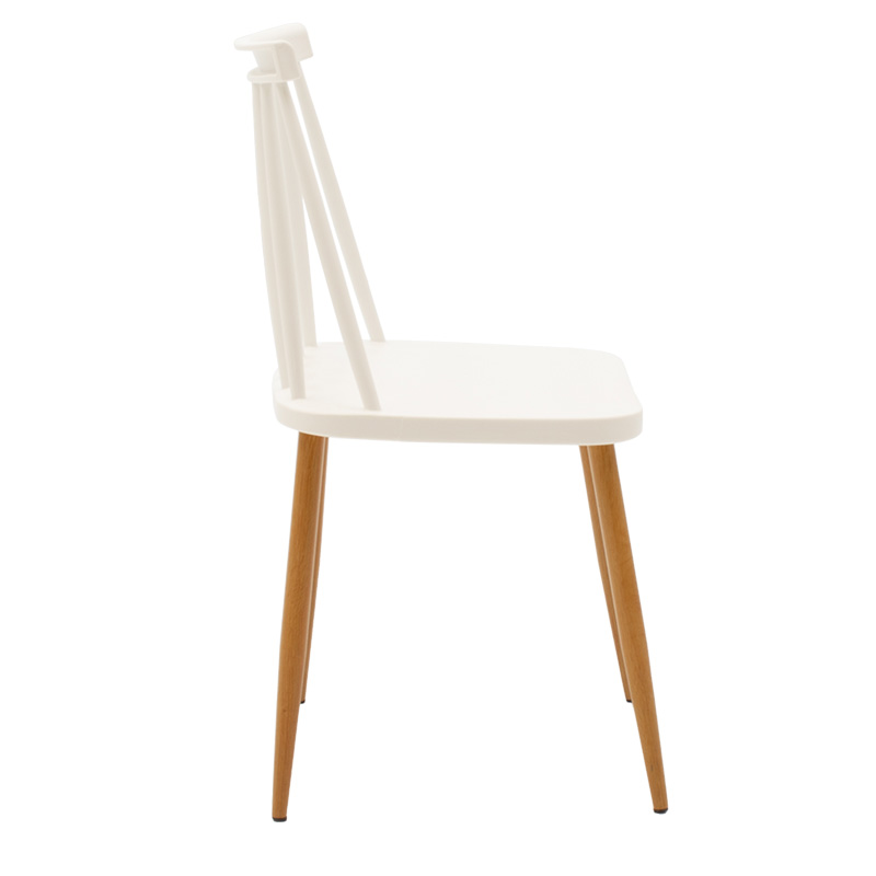 Chair Aurora pakoworld pp white-natural leg 42x46x79cm