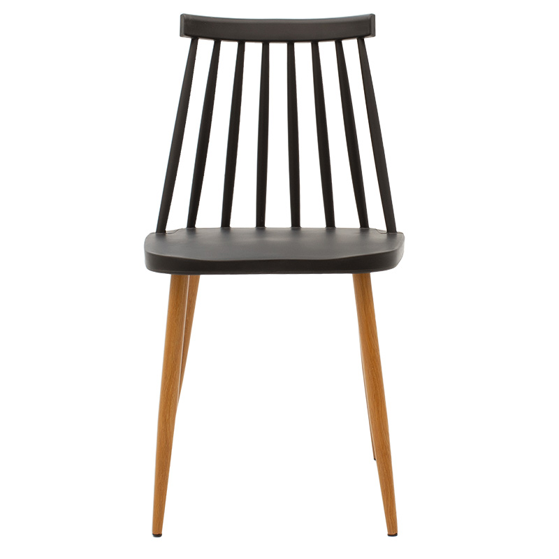 Chair Aurora pakoworld pp black-natural leg 42x46x79cm
