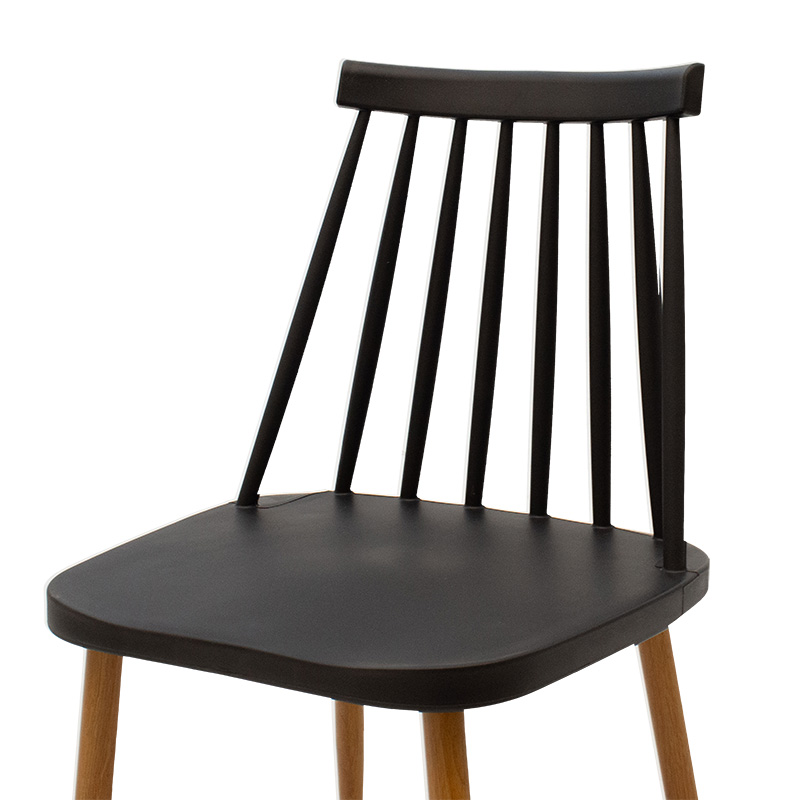 Chair Aurora pakoworld pp black-natural leg 42x46x79cm