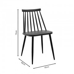 Chair Aurora pakoworld black pp-black leg 42x46x79cm