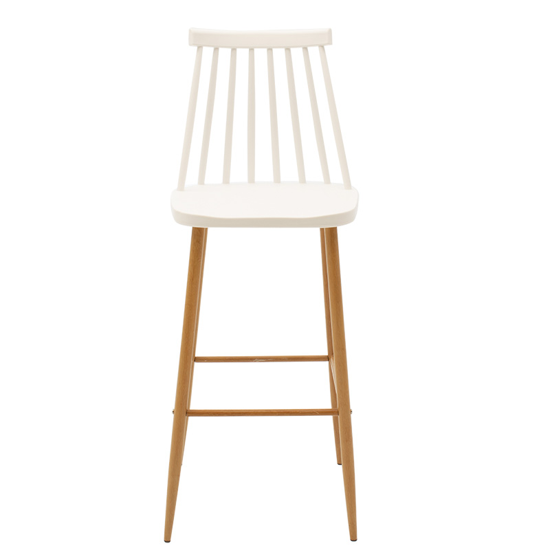 Bar stool Aurora pakoworld white pp-natural leg 42x49x109cm