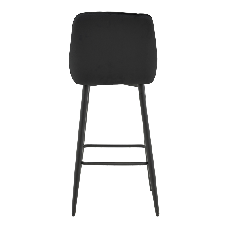 Bar stool Deppy pakoworld blackvelvet- black metal 43x54x102cm