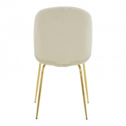 Chair Maley pakoworld ivory velvet-gold metal 47x60x90cm