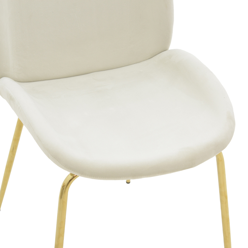 Καρέκλα Maley pakoworld ιβαουάρ βελούδο-πόδι χρυσό μέταλλο 47x60x90εκ