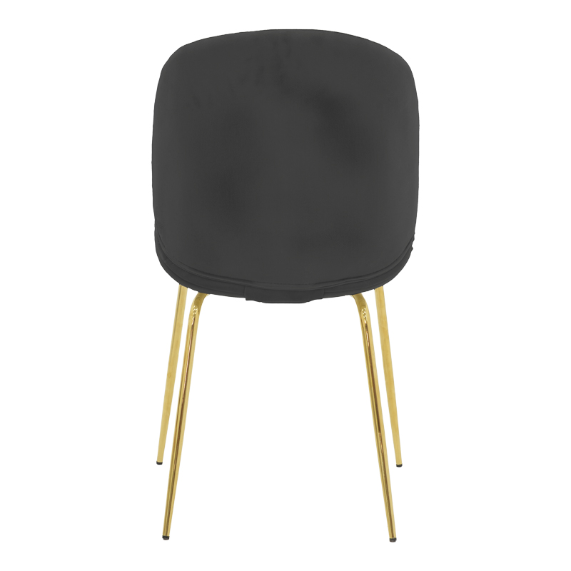 Καρέκλα Maley pakoworld ανθρακί βελούδο-πόδι χρυσό μέταλλο 47x60x90εκ