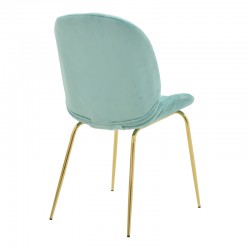 Chair Maley pakoworld green elvet-gold metal 47x60x90cm