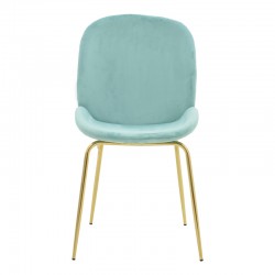 Chair Maley pakoworld green elvet-gold metal 47x60x90cm