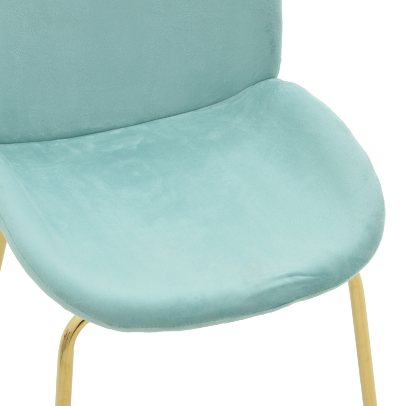 Καρέκλα Maley pakoworld πράσινο βελούδο-πόδι χρυσό μέταλλο 47x60x90εκ