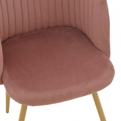 Chair Anelie pakoworld rotten apple velvet-natural metal leg 45x59x78cm