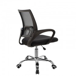 Berto chrome pakoworld office chair fabric mesh black 56x47x85-95cm