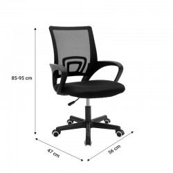 Berto chrome pakoworld office chair fabric mesh black 56x47x85-95cm