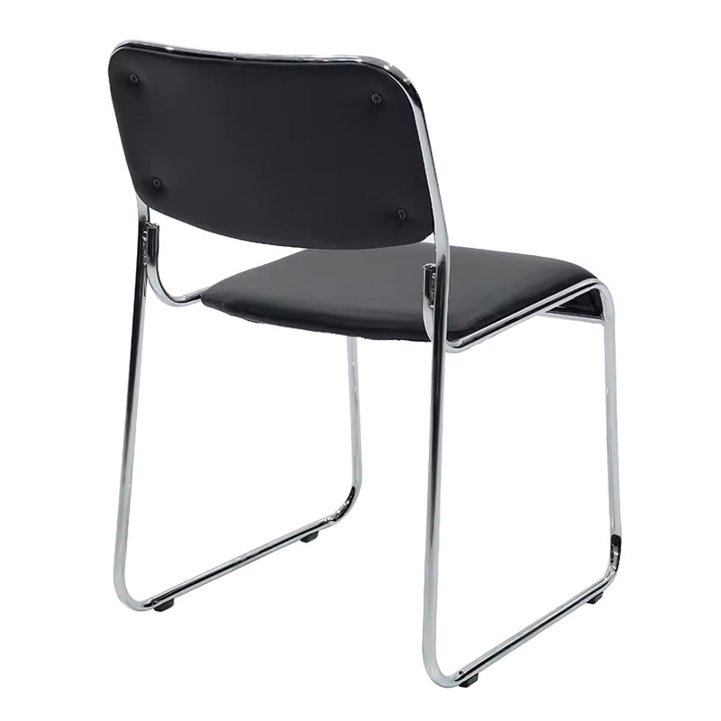 Guest stackable chair Randin pakoworld black pu-chrome leg 42x44x77cm