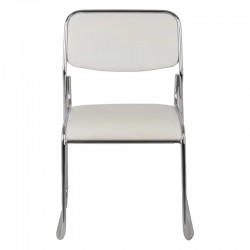 Guest stackable chair Randin pakoworld white pu-chrome leg 42x44x77cm