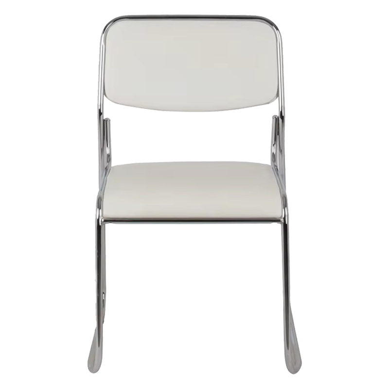 Guest stackable chair Randin pakoworld white pu-chrome leg 42x44x77cm