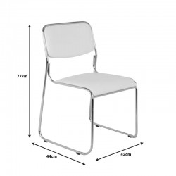 Guest stackable chair Randin pakoworld white pu-chrome leg 42x44x77cm