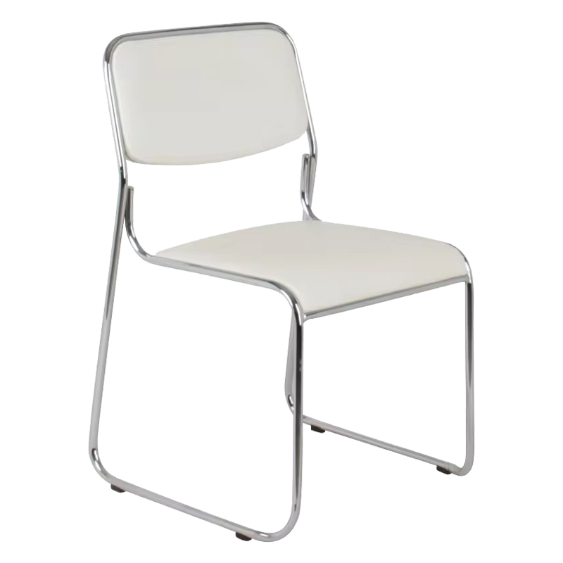 Guest stackable chair Randin pakoworld white pu-chrome leg 42x44x77cm