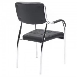 Guest stackable chair Otlen pakoworld black pu-chrome leg 47x45x87cm