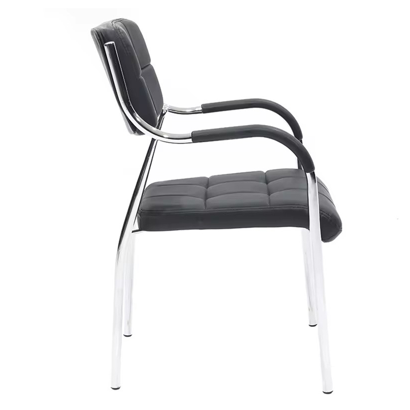 Guest stackable chair Otlen pakoworld black pu-chrome leg 47x45x87cm