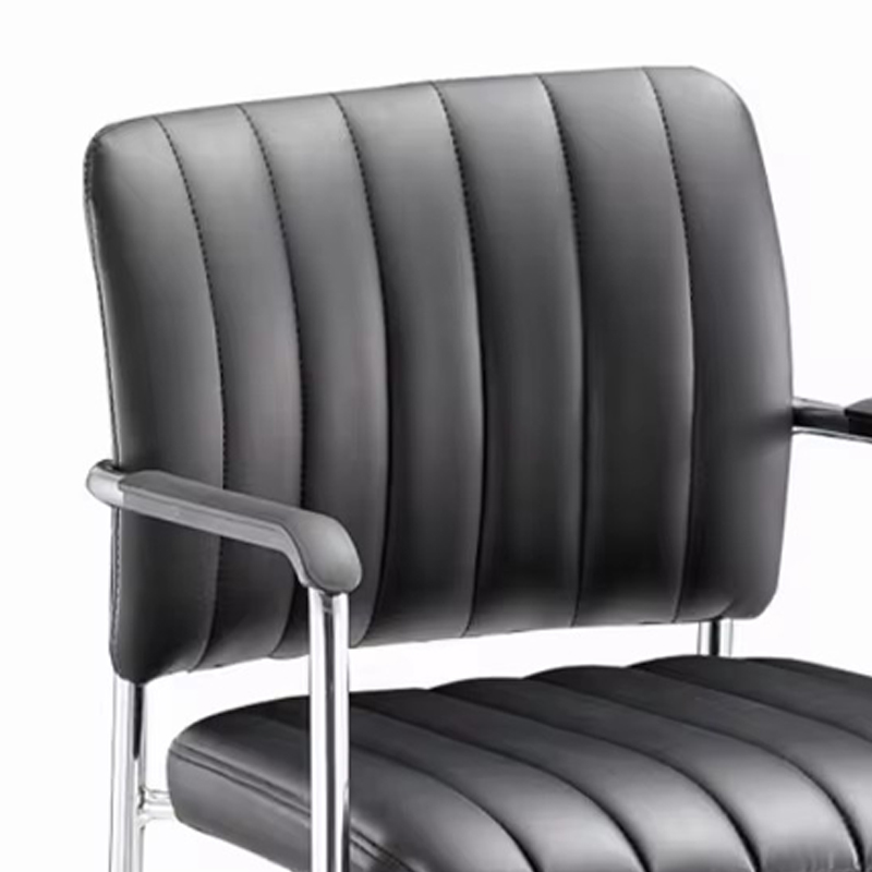 Cazen stackable guest chair pakoworld black pu-chrome leg 55x49x84cm