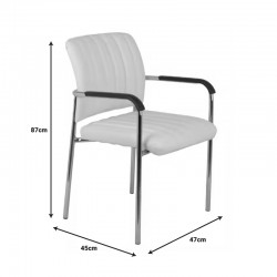 Cazen stackable guest chair pakoworld white pu-chrome leg 55x49x84cm