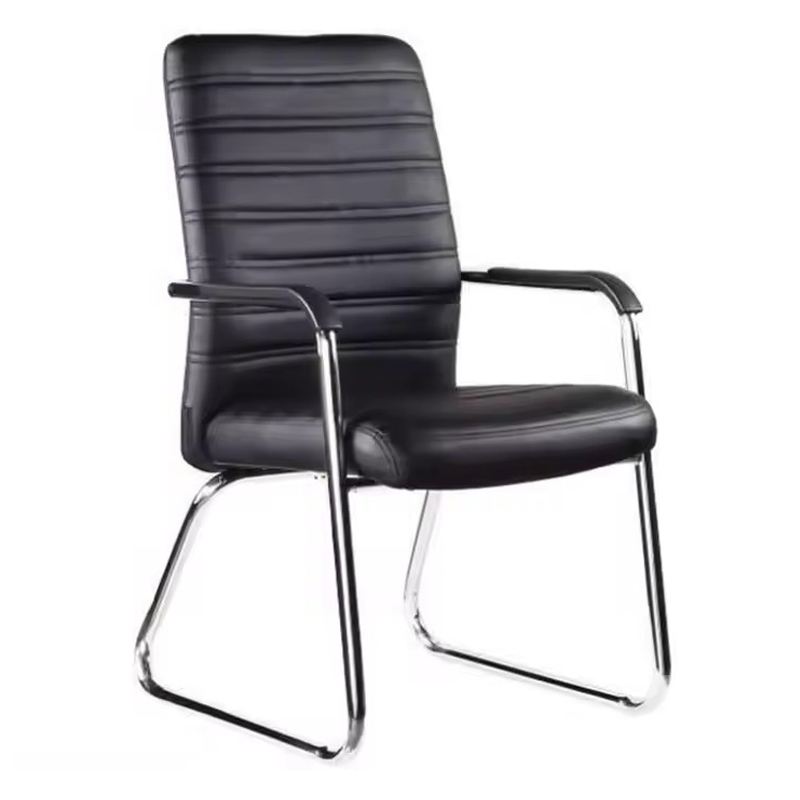 Guest stackable chair Sefine pakoworld black pu-chrome leg 53x45x97cm