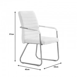 Guest stackable chair Sefine pakoworld white pu-chrome leg 53x45x97cm