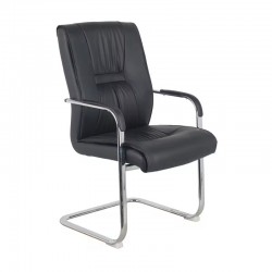 Guest stackable chair Nioze pakoworld black pu-chrome leg 57x50x95cm