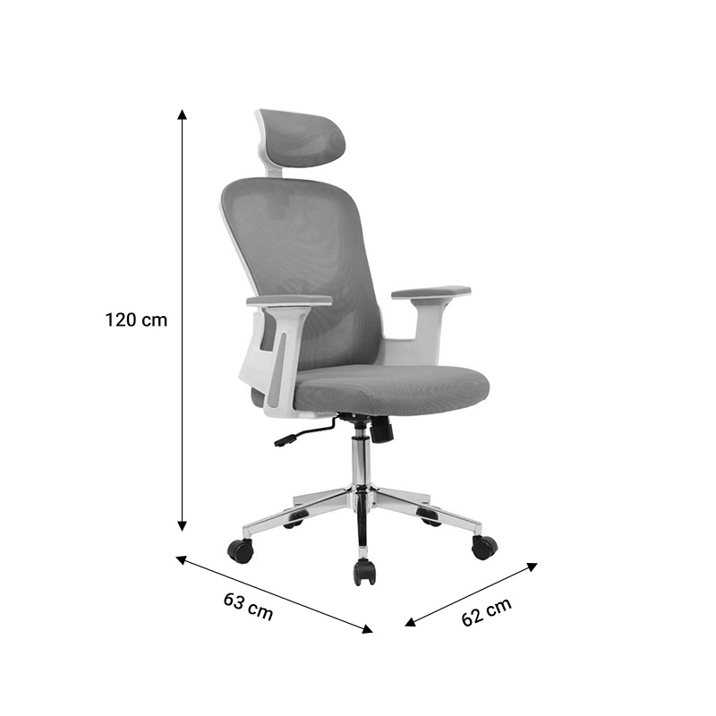 Office chair manager Ignatius pakoworld mesh light grey