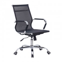 Office chair Noctis pakoworld black mesh fabric 55.5x52x88cm