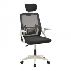 Καρέκλα γραφείου διευθυντή Serjo pakoworld λευκό-μαύρο pp-ύφασμα mesh 75x65x128εκ