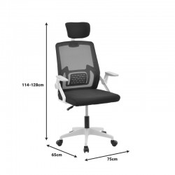 Καρέκλα γραφείου διευθυντή Serjo pakoworld λευκό-μαύρο pp-ύφασμα mesh 75x65x128εκ