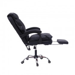 Director's office chair with footrest Dietina pakoworld pu in black color 60x50x105-115cm