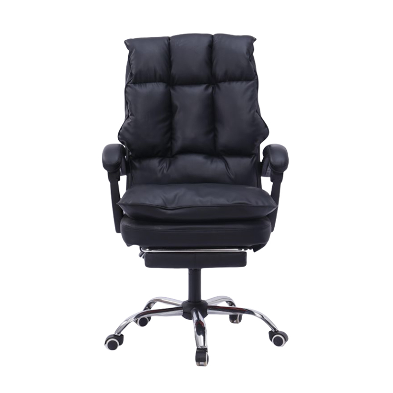 Director's office chair with footrest Dietina pakoworld pu in black color 60x50x105-115cm