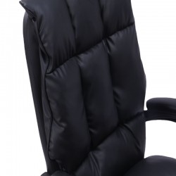 Director's office chair with footrest Dietina pakoworld pu in black color 60x50x105-115cm