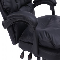 Director's office chair with footrest Dietina pakoworld pu in black color 60x50x105-115cm