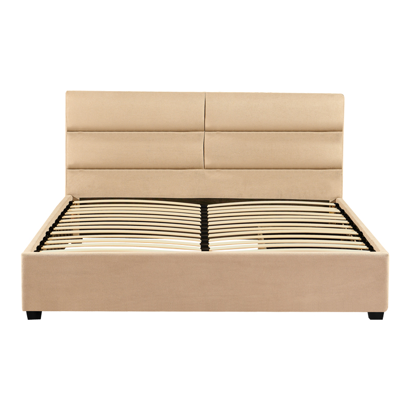 Κρεβάτι διπλό Anay pakoworld με συρτάρι ύφασμα μπεζ 160x200εκ