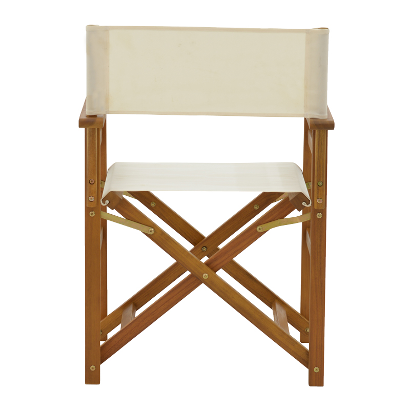 Director armchair Bistrual pakoworld acacia wood natural-white cloth