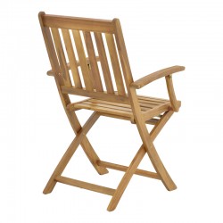 Recofly pakoworld folding armchair natural acacia wood 52x53x85cm