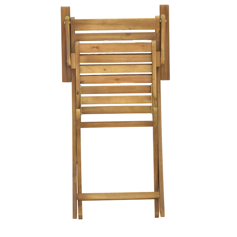 Recofly pakoworld folding armchair natural acacia wood 52x53x85cm