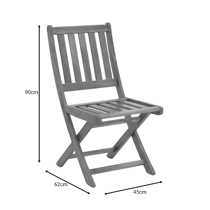 Elijie pakoworld folding chair acacia wood natural 45x62x90cm