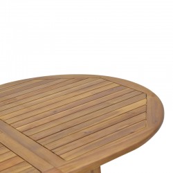 Warmo-Sopho Ι pakoworld dining table set of 5 natural solid acacia wood 200/150x100x75cm