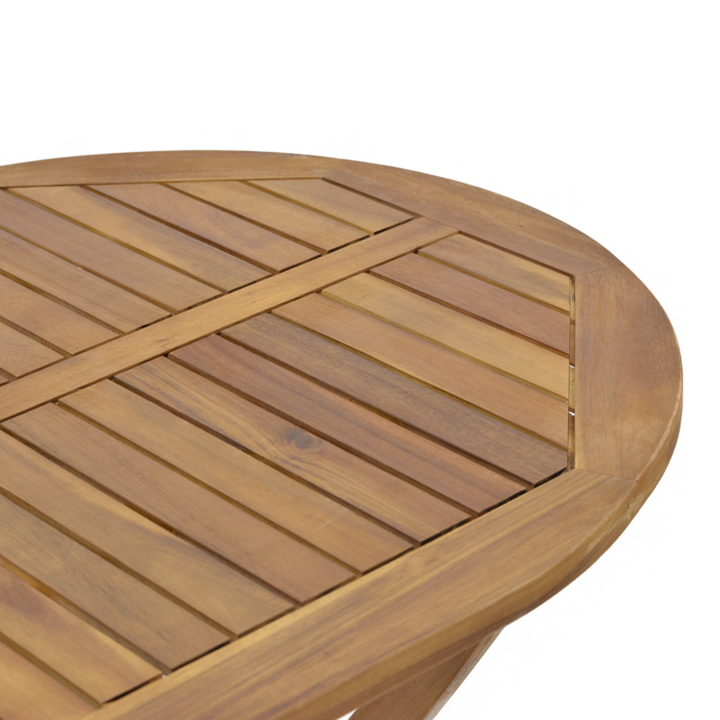 Gorpo-Falov pakoworld dining table set of 5 natural solid acacia wood 130x80x72cm